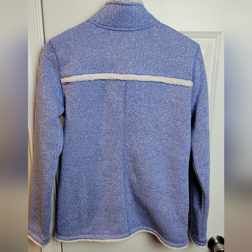 TALBOTS Blue White‎ Sherpa Yoke Trim Jacket Women's XS EUC - Picture 8 of 12